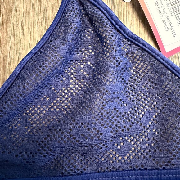 Wicked Weasel Blue Mesh Micro Bikini Set – Crop Top (S) + Scrunch Bottom (M) - Picture 4 of 7